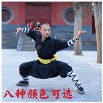 Shaolin monk clothing Shaolin Temple clothes Martial arts practice clothing Black clothing shoulder monk clothing performance performance clothing