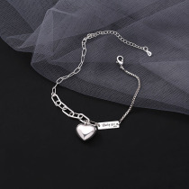 Thai silver love anklet female Korean version of the new trend simple and wild personality fashion sexy net red retro letter foot chain