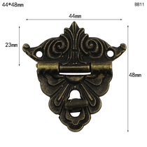 Small 44 * 48MM home decoration hardware antique lock alloy buckle box buckle wooden box gift box buckle hinge buckle