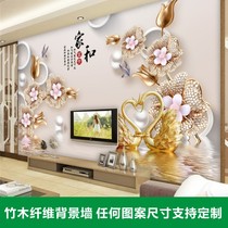 Integrated wall panel custom TV background wall living room bedroom bamboo wood fiber decorative panel modern decorative wall panel