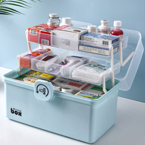 Household large-capacity medicine box Family full set of large emergency medical box small Medicine medical storage box