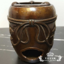 New antique bronze antique carbon stove home living room TV cabinet decorations brass mouse boiled tea stove ornaments