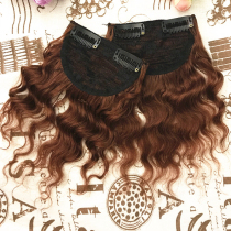 (Pad hair root artifact)Real hair curl hair piece invisible incognito pad on the top of the head of the hair on both sides of the additional fluffy 1 piece