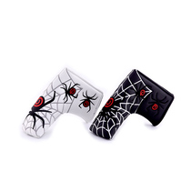 Spider Embroidery Golf Putter Head Cover Blade Putt Cover Wh