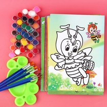 Childrens coloring diy paint watercolor paint painting handmade drawing board coloring stalls Princess painting card