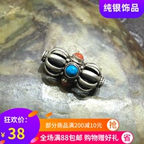 Nepal 925 sterling silver nine-strand warp wheel Beed handstring necklace pendant accessories evil mobile phone pendant