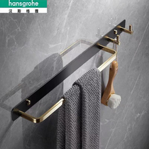 Hansgeya non-perforated all-copper towel rack toilet single pole shelf light luxury bath towel toilet bathroom hanger