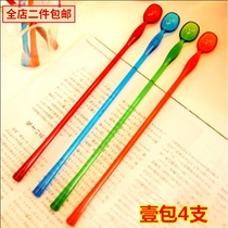 Japan Komei extended acrylic mixing rod cute plastic with spoon stirring stick coffee stick creative long bar spoon