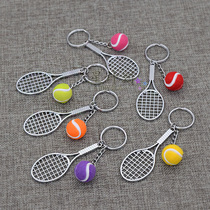 Mini Alloy Tennis racket pendant Trinkets Keychain Tennis member club Souvenir bag pendant