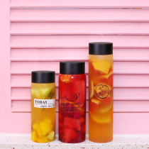 Net red 500ml disposable milk tea cup with lid transparent plastic bottle wide mouth C3 cold-brewed tea beverage milk tea bottle