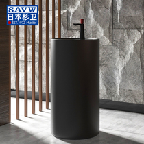 Ceramic column basin balcony wash basin vertical column washbasin household small apartment type sink