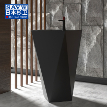 Ceramic column basin balcony wash basin vertical column washbasin household small apartment type sink