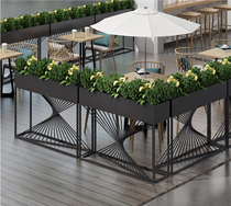 Nordic wrought iron partition outdoor flower box Green plant shopping mall milk tea shop Cafe decoration flower rack fence outside flower trough