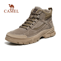 Camel brand mens shoes 2021 autumn new mens high-top Martin boots leather thick soled outdoor leisure work boots