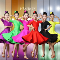 Latin dance competition Provisions to serve a large swing girls new art examination Womens autumn winter long sleeve childrens test class dance suit specialties