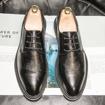 European station mens shoes 2021 summer new business formal shoes versatile breathable British fashion trend casual shoes