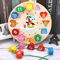 Childrens digital clock cognitive toy baby early education puzzle puzzle wooden kindergarten 2-3-6 years old teaching aids