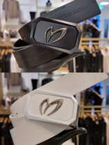 MBE Golf men 2022 springtime pure color 100 lapped LOGO double-sided belt