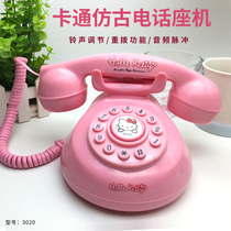 HoIIeKetiy-621 cartoon pink high-end gift creative cute retro antique telephone with rope seat Machine