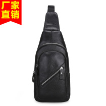 Genuine Leather Men Bag Casual Chest Bag Mens Head Layer Cow Leather Single Shoulder Bag Slanted Satchel Fashion Chest Front Multifunctional Sports Bag