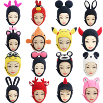 Panda little devil men and women sunscreen UV diving hat Childrens cartoon diving winter swimming snorkeling headgear thick hair band