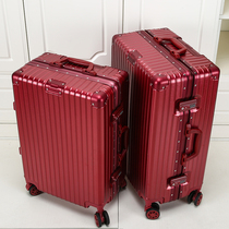Red wedding suitcase bride dowry box wedding trolley suitcase dowry suitcase password box boarding case