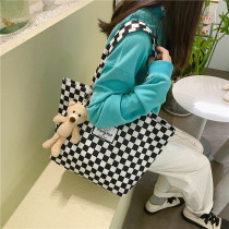 Checkerboard plaid tote bag 2021 New Korean fashion mother baby bag simple versatile large capacity portable mommy bag
