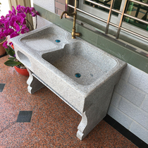 Stone laundry table Balcony Marble laundry pool with washboard Natural stone laundry sink Whole stone laundry basin