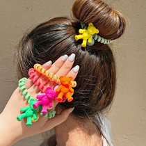  South Korea Dongdaemun with the same colorful fluorescent color phone line cute ponytail headdress travel hair accessories tie hair accessories