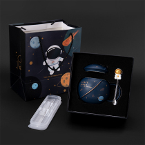 Teachers Day Astronaut Couple Mug with Cover Office Coffee Cup Creative Cup Children Ceramic Oatmeal Cup