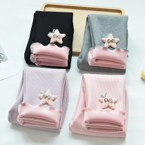 Girl Beats Bottom Pants Spring Fall Extras Wear Thin Suede Autumn Clothing Woman Baby Plus Suede Thickened Childrens Pants A Suede Autumn Winter