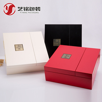 Birds nest double Open box Cordyceps gift box sea cucumber gift box birds nest box with lock round box octagonal box wooden box
