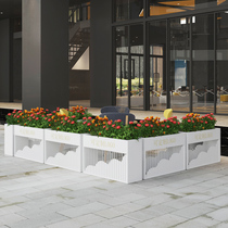 Wrought iron custom outdoor flower box combination Stainless steel flower bed square greening sales department flower pot fence partition flower trough