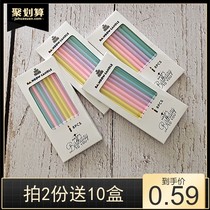 New Rainbow Birthday Cake Candles Whole Box Long Rod Creative Romantic Party Colorful Threaded Smokeless Pencil Candles