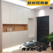 Hangzhou measuring multi-layer solid wood paint cabinet door customization modern simple cabinet wardrobe door panel matte bright light custom