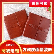 12-inch square leather high-end hardcover book Simple lock style photo book photo album bag typesetting
