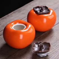 Xian cultural and creative tourism souvenir persimmon shape mini trip portable tea can storage jar home ornaments