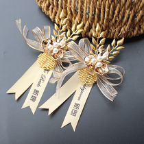 Double happiness Magnolia corsage Festive beauty Bride and groom best man bridesmaid wedding brooch Wedding do not flower
