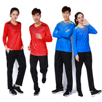 Spring and Autumn long table tennis uniform Mens Womens long sleeve training Sports suit trousers match badminton clothing