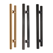 Modern minimalist stainless steel glass door handle electroplating round pipe push Ramen big handle thickened with handle