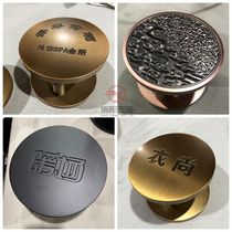 Custom logo New Chinese style round door handle Glass door handle Bronze solid carved word wooden door handrail