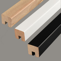 Stair glass handrail Solid wood card slot paint railing guardrail u-channel steel indoor spot black