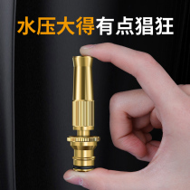 High-pressure household car wash water gun copper direct spray head watering flower wash car artifact water hose strong booster brush car