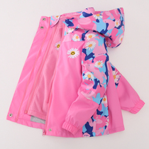Girls coat coat coat 2021 new spring and autumn Korean version can be removed three in one child coat childrens windproof
