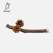 Tiger skin pine fruit flower station pole station frame Xuanfeng parrot grinding claw nibbling equipment peony play bird with branch stick