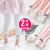 Girls seven-in-pants summer new child Modale thin lace underpants baby elastic body white mid-pants