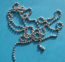 3 2mm metal nickel plated bead chain American dog card chain ID clip metal hanging chain length 90cm bead chain
