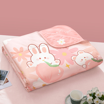 Boyo children summer cool quilts by girls pure cotton quilts by sub-machine washable nursery air conditioning by thin summer pink