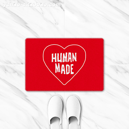 Tide HUMAN MADE love red-bottomed door mat hall bathroom home non-slip absorbent carpet mat door