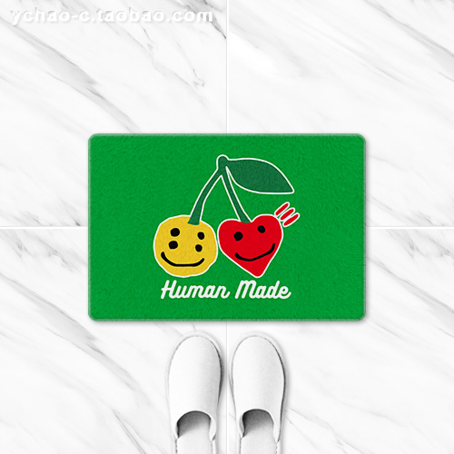 The tide HUMAN MADE smiley love door mats mat hall carpet door mat home non-slip bathroom water absorption